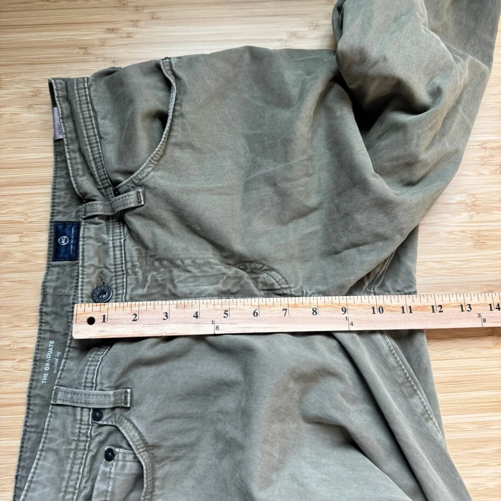 AG‎ Adriano Goldschmied The Graduate Tailored Leg Pants Mens 33x32 Army Green